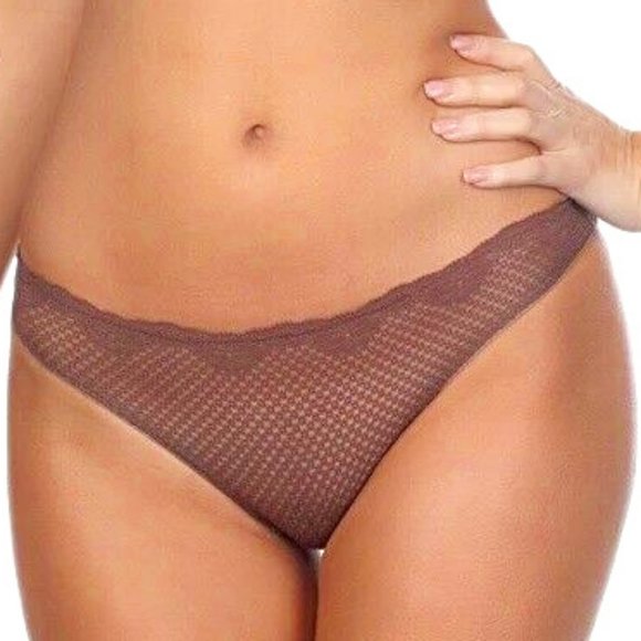 TIMPA Women's Duet Lace Low-Cut Thong CHOCOLATE - 615700 - Picture 1 of 1